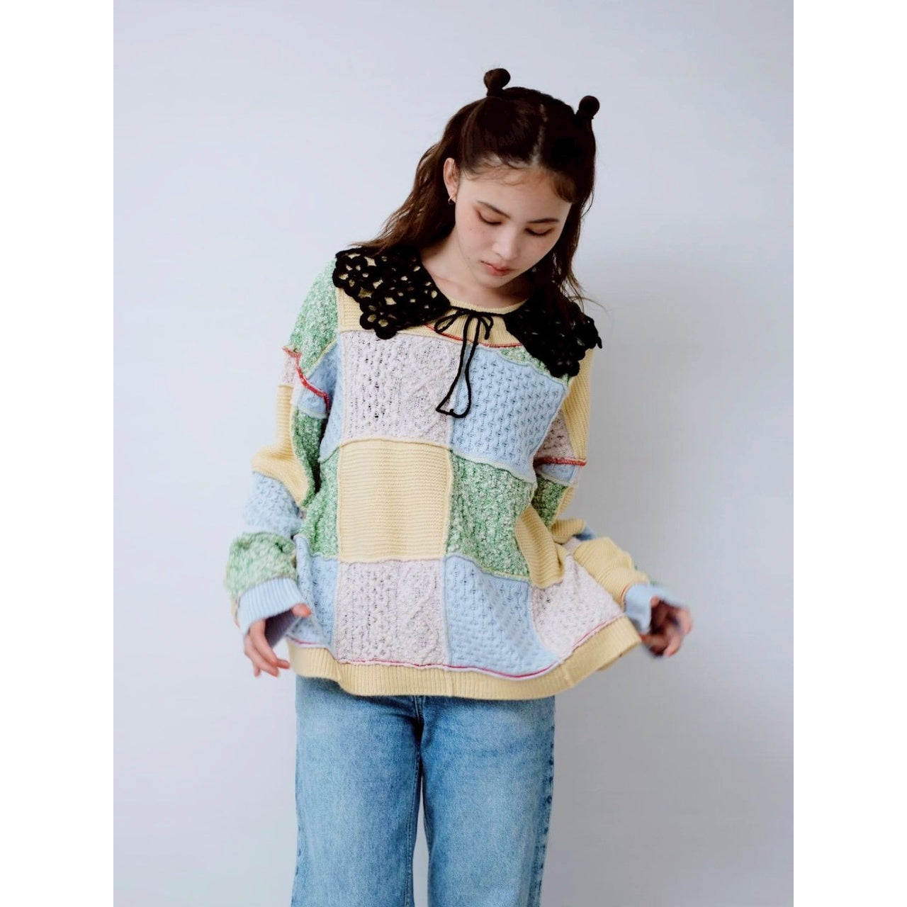 【PRE-ORDER】PATCHWORK KNIT PULLOVER