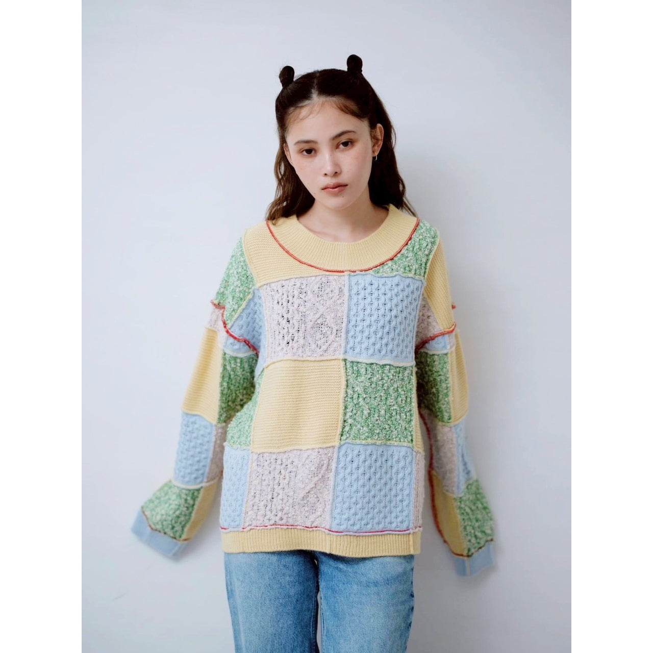【PRE-ORDER】PATCHWORK KNIT PULLOVER