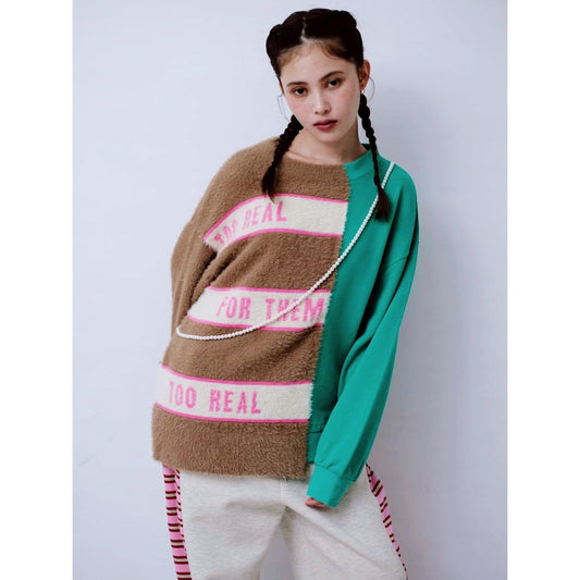 【PRE-ORDER】MIXED FABRIC SWEATSHIRT