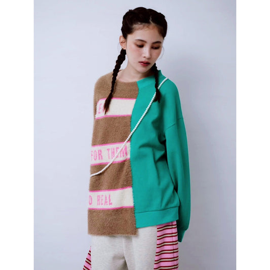 【PRE-ORDER】MIXED FABRIC SWEATSHIRT