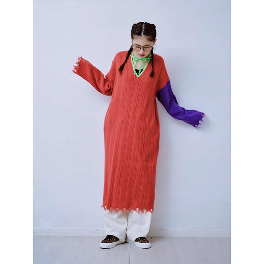 【PRE-ORDER】DAMAGED KNIT DRESS