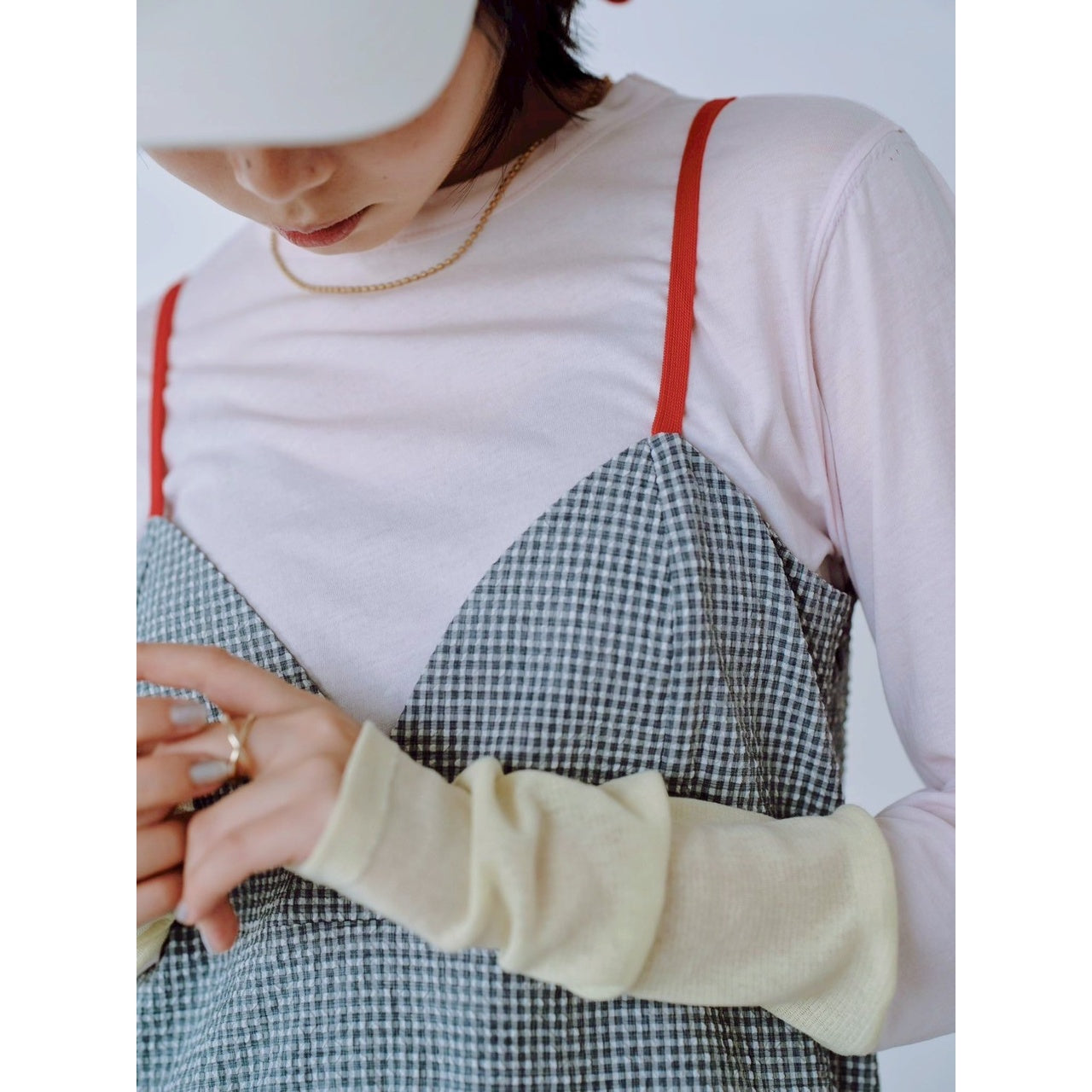 【PRE-ORDER】COLOR STRAP CHECK DRESS