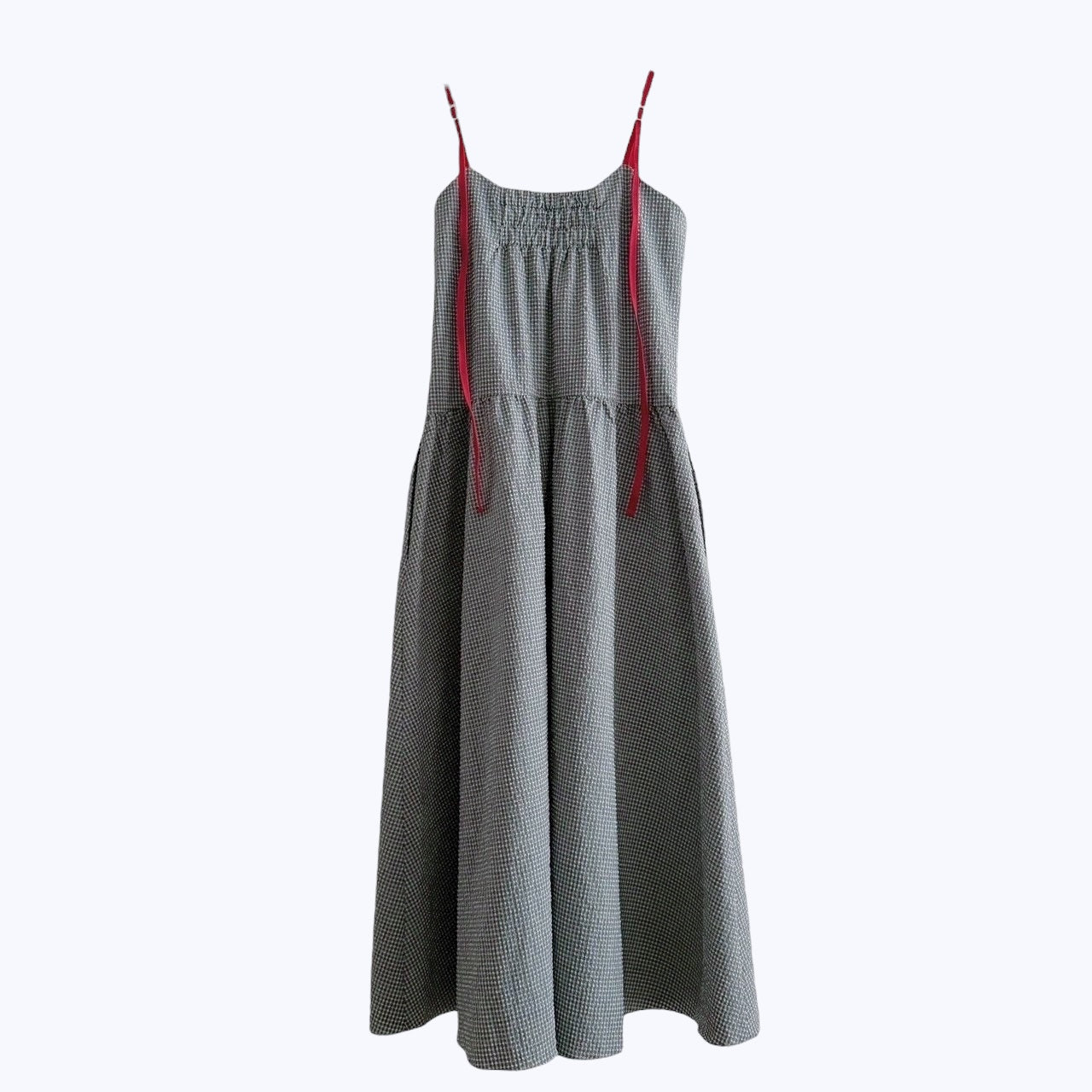 【PRE-ORDER】COLOR STRAP CHECK DRESS