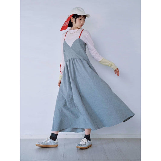 【PRE-ORDER】COLOR STRAP CHECK DRESS