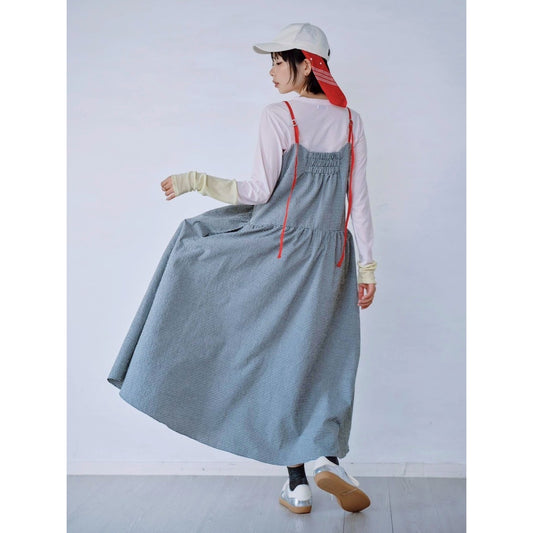 【PRE-ORDER】COLOR STRAP CHECK DRESS