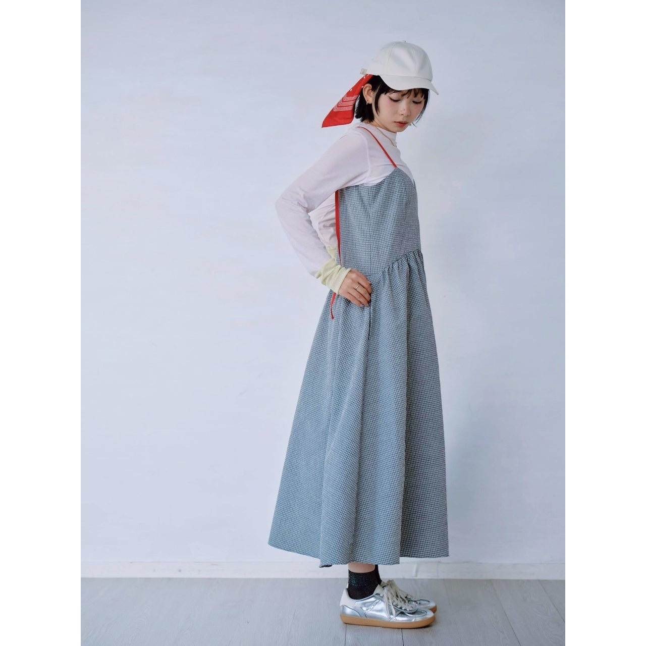 【PRE-ORDER】COLOR STRAP CHECK DRESS
