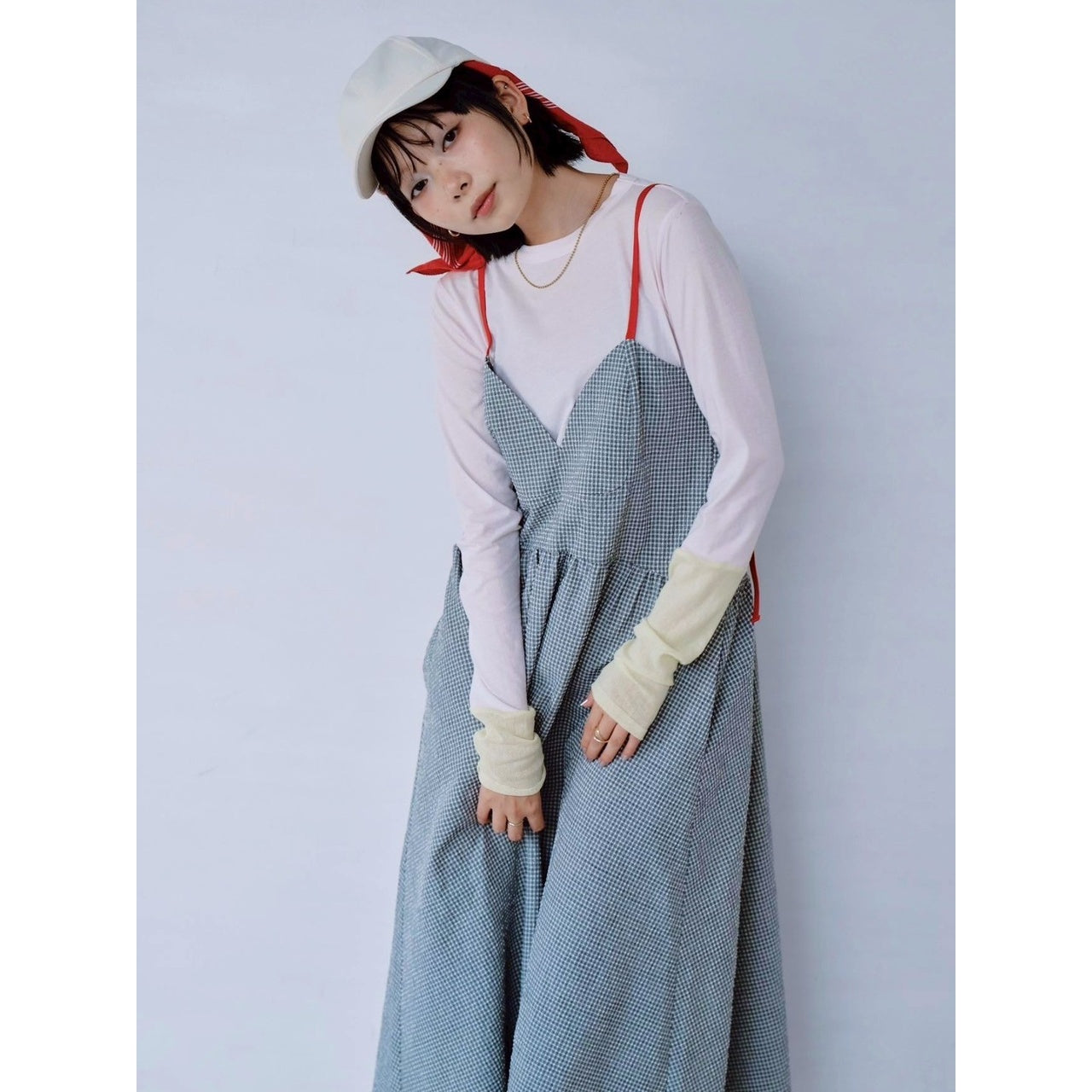 【PRE-ORDER】COLOR STRAP CHECK DRESS