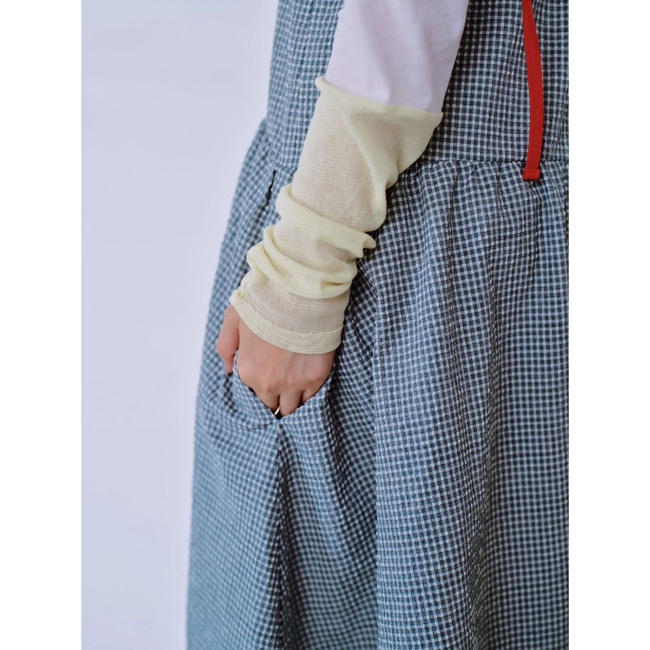 【PRE-ORDER】COLOR STRAP CHECK DRESS