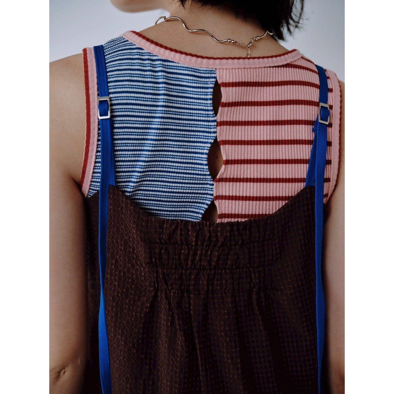 【PRE-ORDER】COLOR STRAP CHECK DRESS