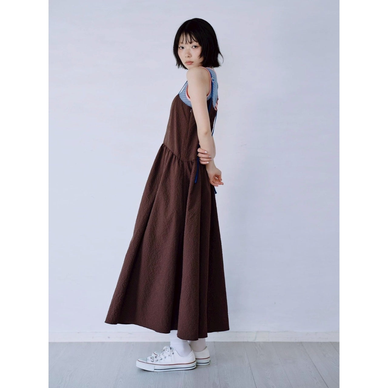 【PRE-ORDER】COLOR STRAP CHECK DRESS