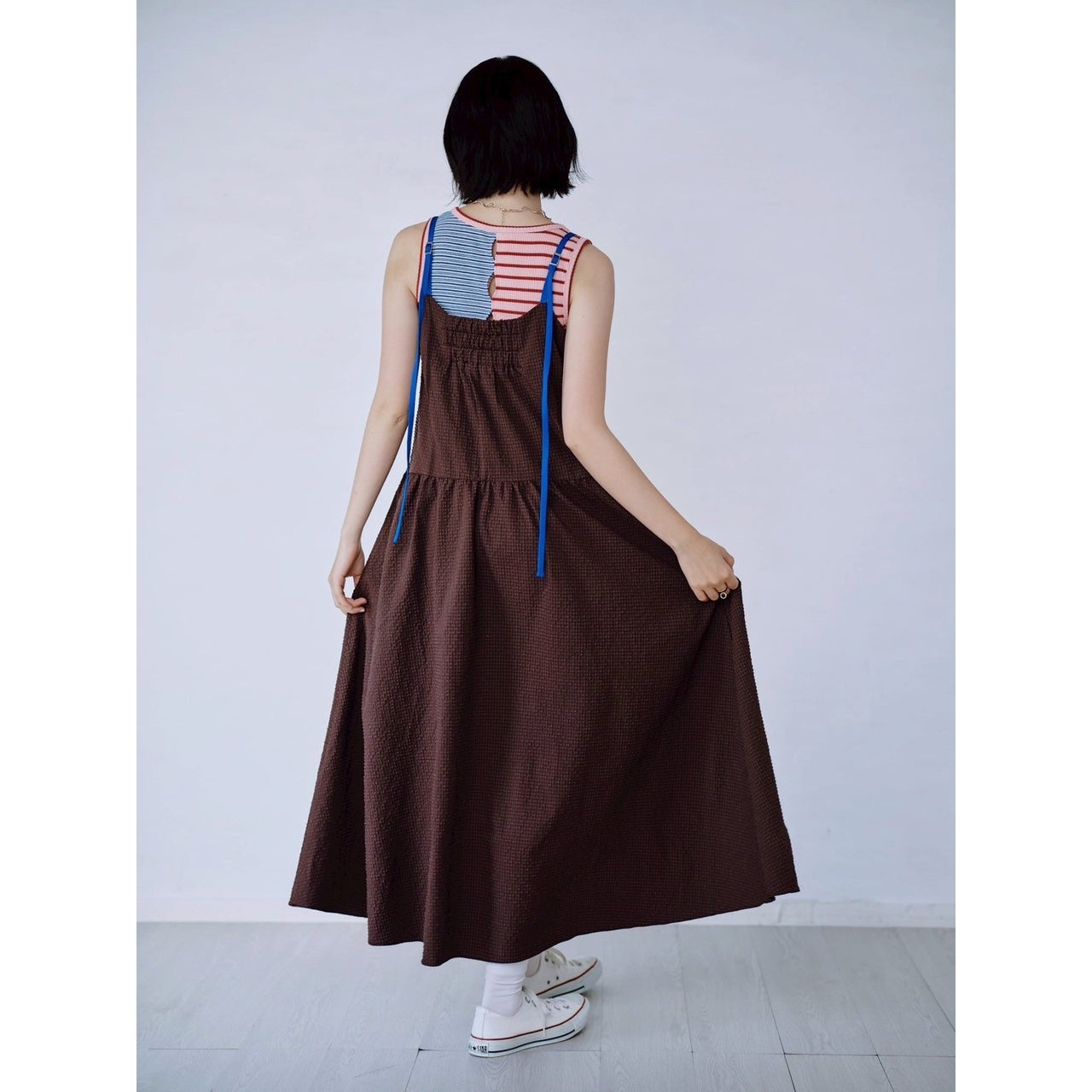 【PRE-ORDER】COLOR STRAP CHECK DRESS