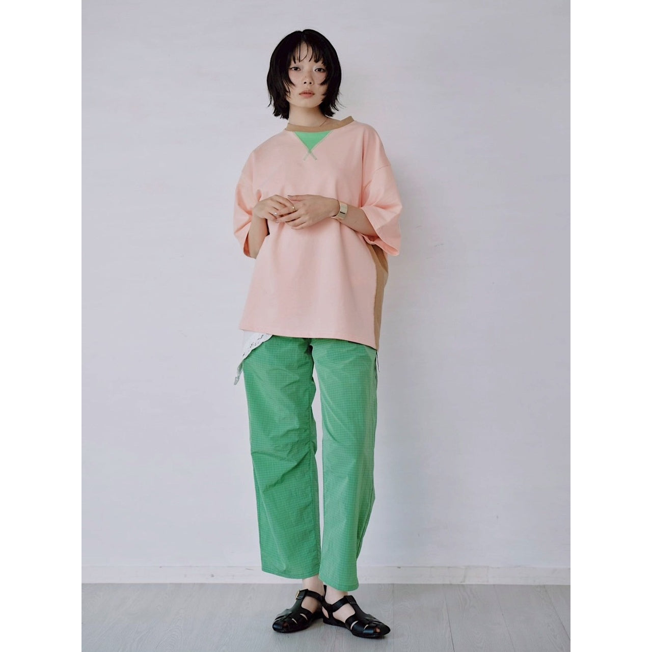 【PRE-ORDER】COLOR PANEL SWEAT TEE