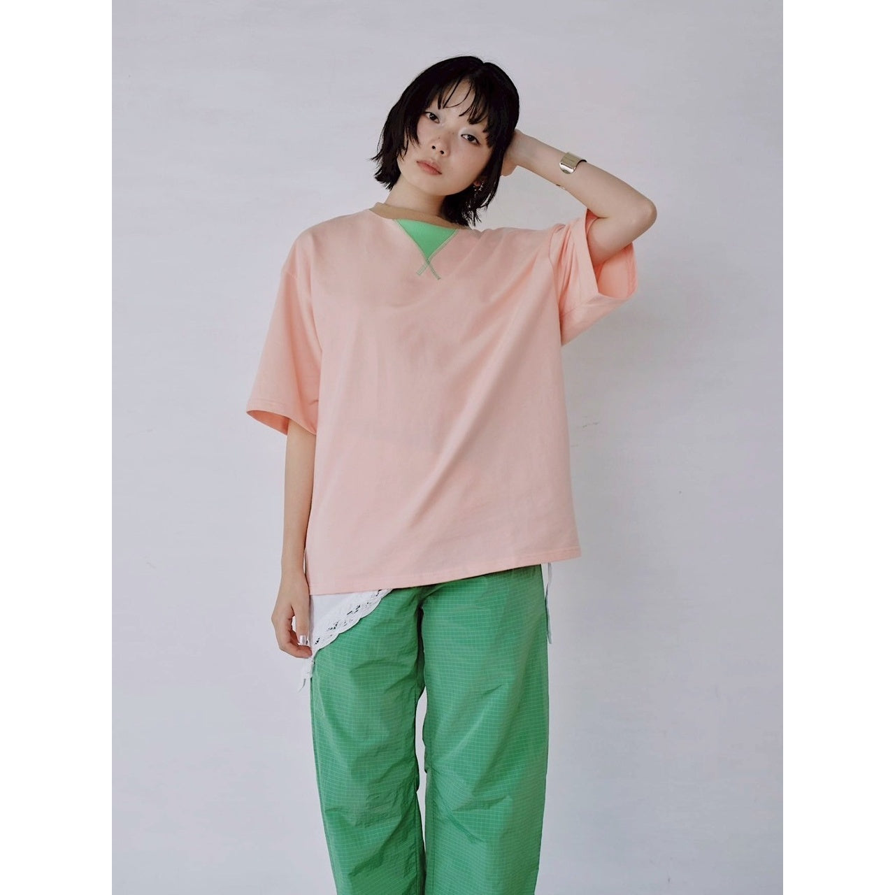 【PRE-ORDER】COLOR PANEL SWEAT TEE