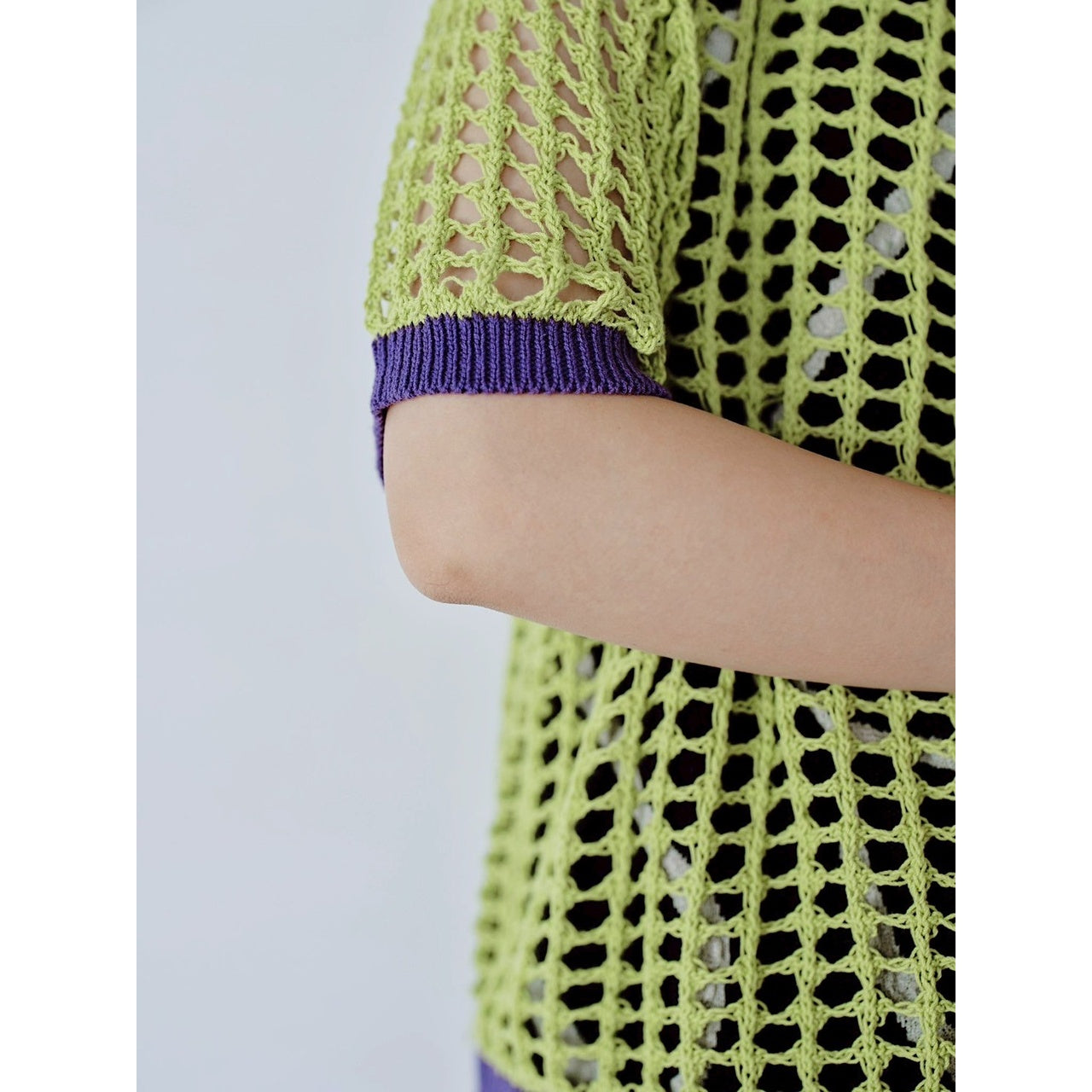 【PRE-ORDER】COLOR TRIM MESH KNIT CARDIGAN