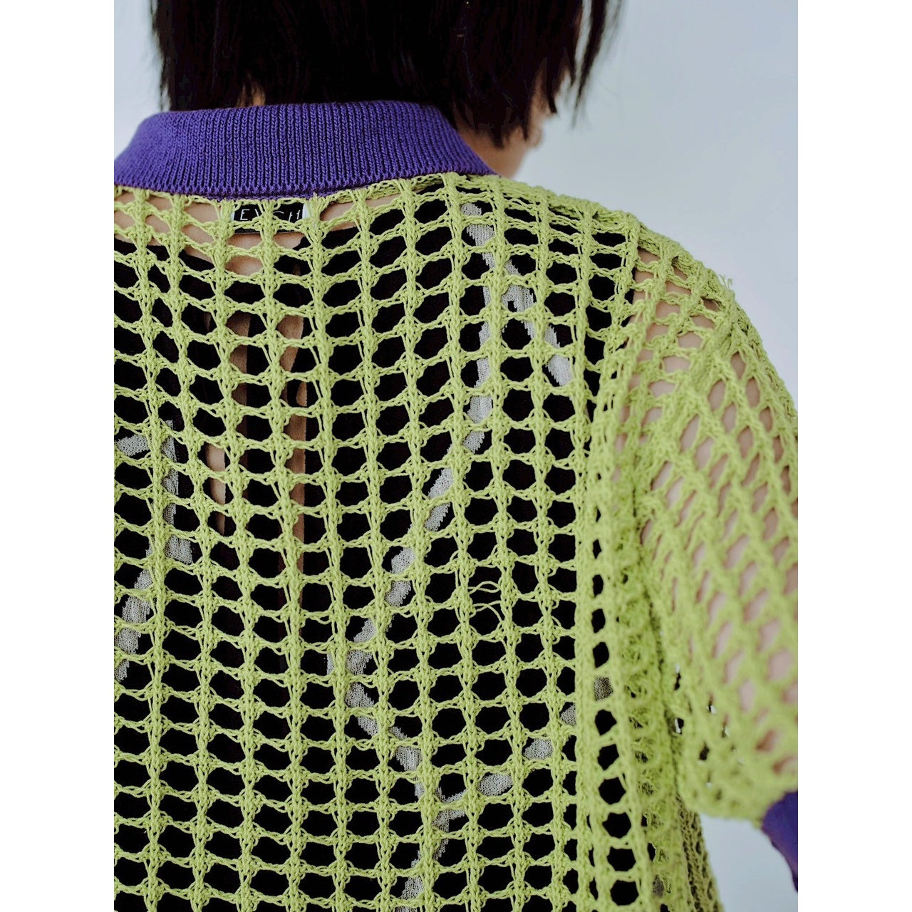 【PRE-ORDER】COLOR TRIM MESH KNIT CARDIGAN