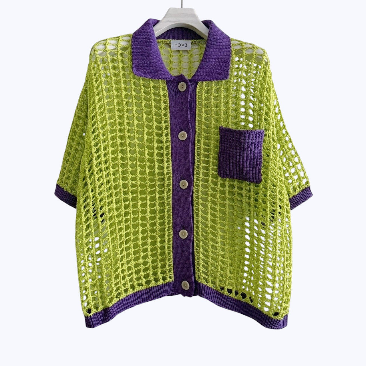 【PRE-ORDER】COLOR TRIM MESH KNIT CARDIGAN