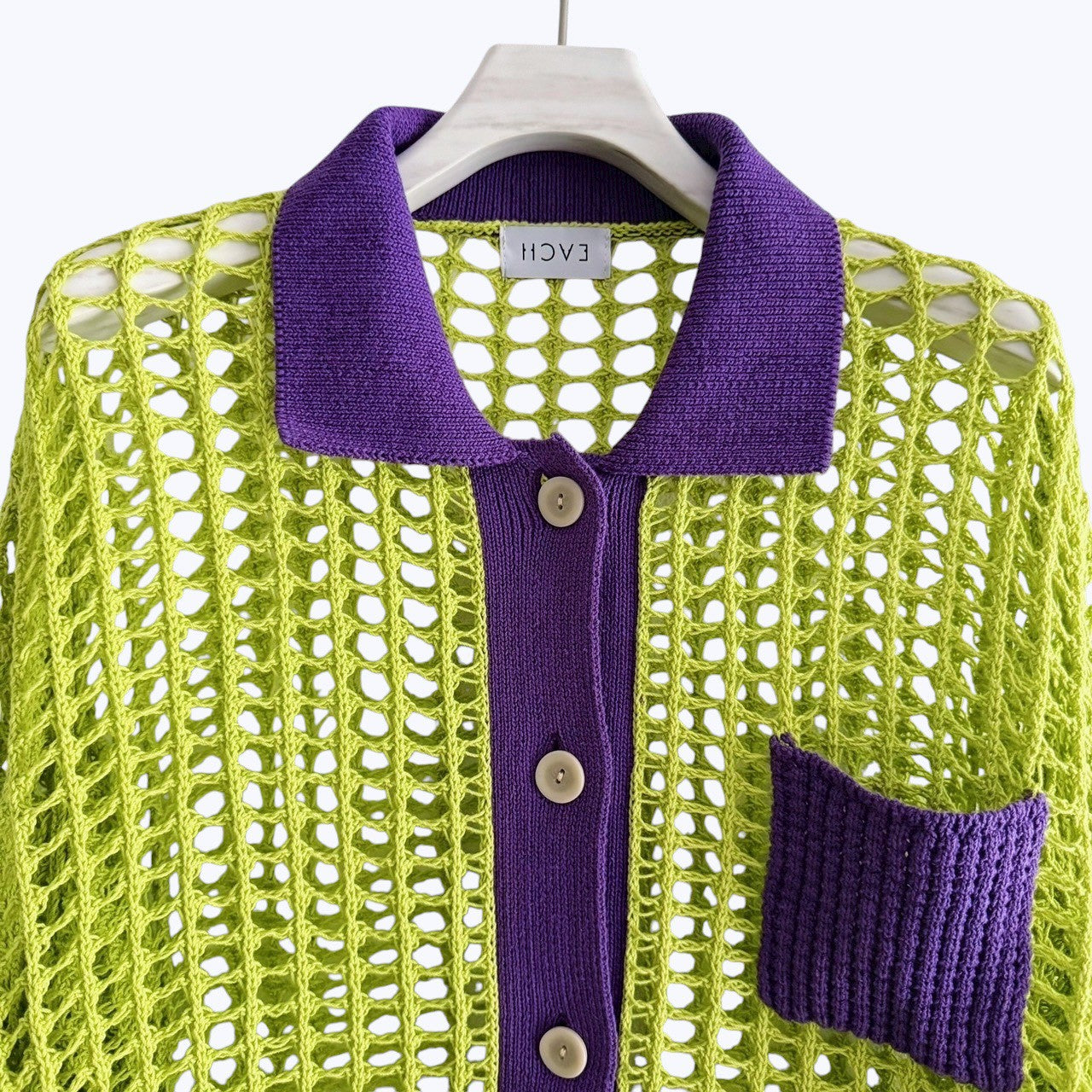 【PRE-ORDER】COLOR TRIM MESH KNIT CARDIGAN