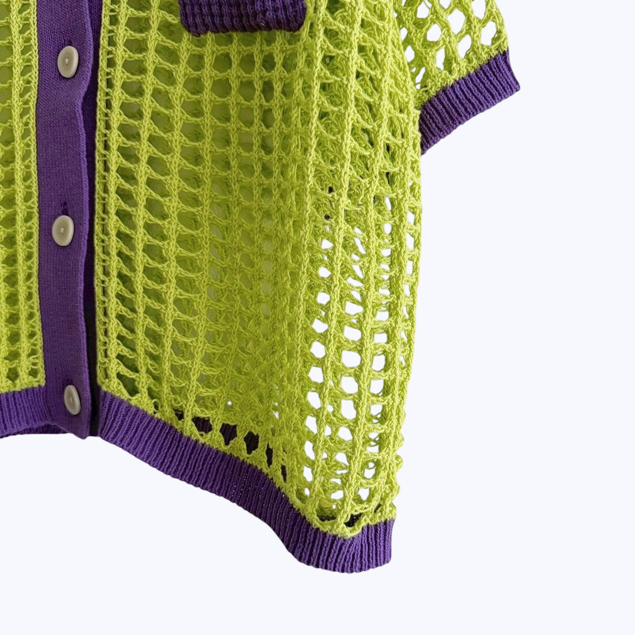 【PRE-ORDER】COLOR TRIM MESH KNIT CARDIGAN
