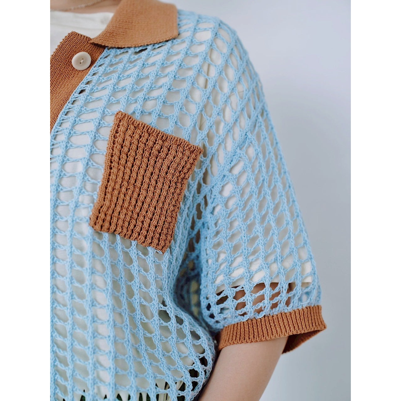 【PRE-ORDER】COLOR TRIM MESH KNIT CARDIGAN