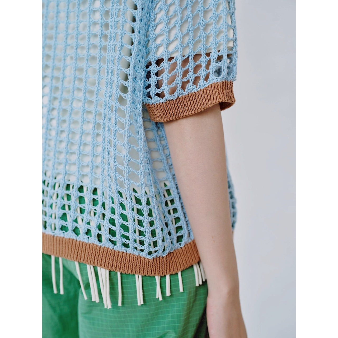 【PRE-ORDER】COLOR TRIM MESH KNIT CARDIGAN