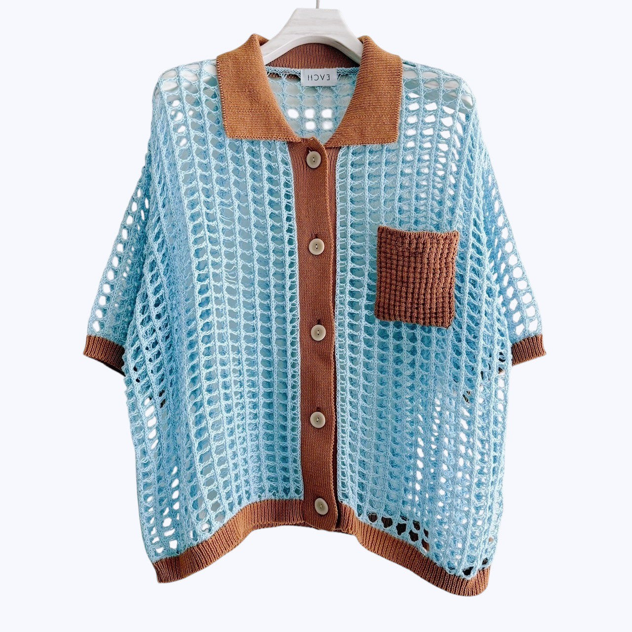 【PRE-ORDER】COLOR TRIM MESH KNIT CARDIGAN