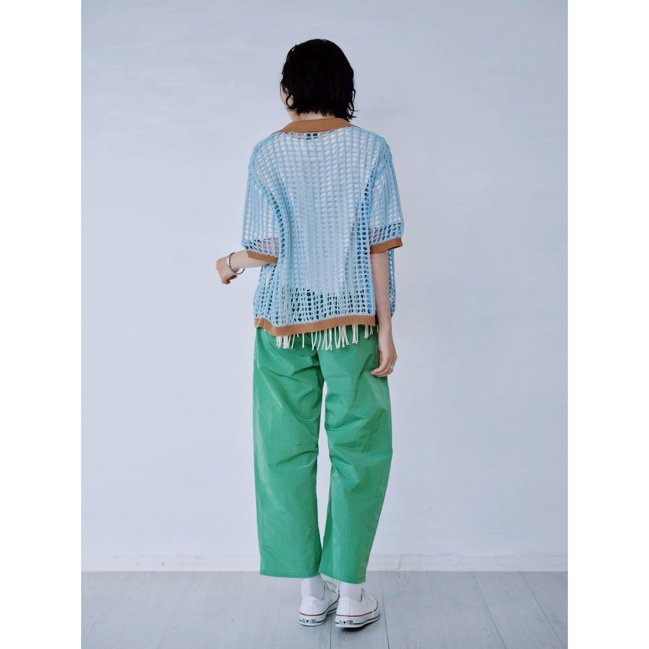 【PRE-ORDER】COLOR TRIM MESH KNIT CARDIGAN