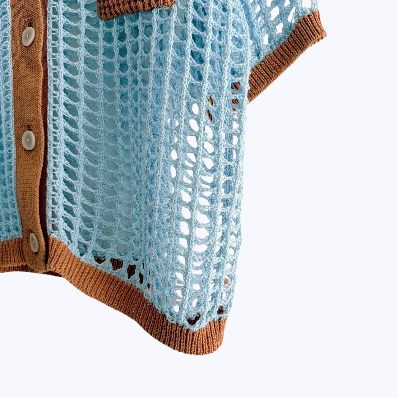 【PRE-ORDER】COLOR TRIM MESH KNIT CARDIGAN