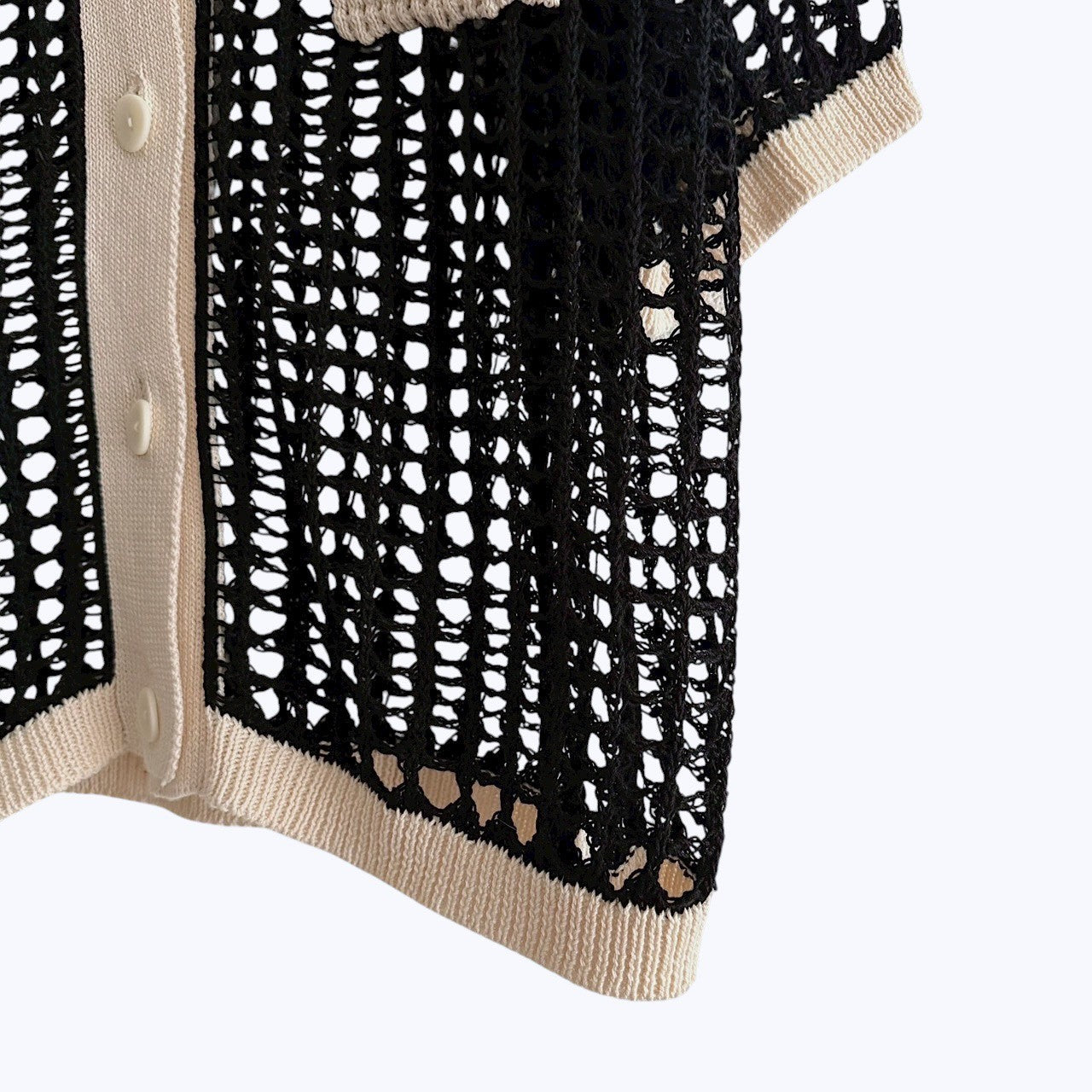 【PRE-ORDER】COLOR TRIM MESH KNIT CARDIGAN