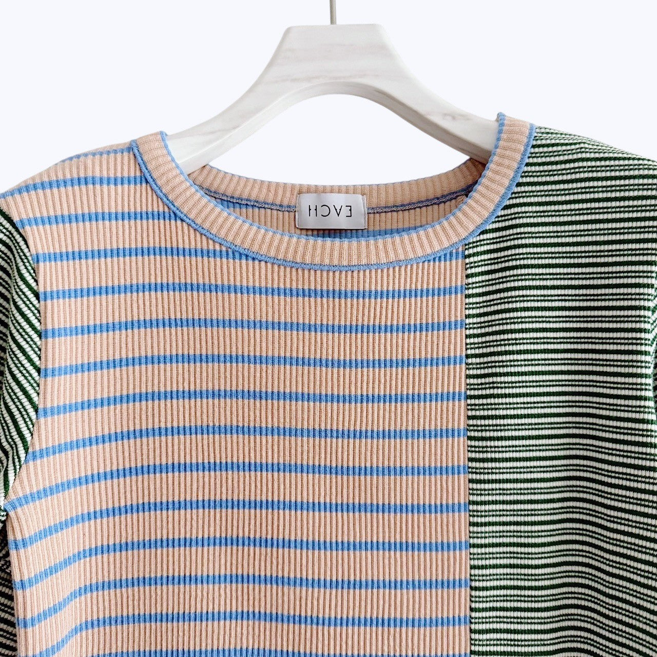【PRE-ORDER】MIX STRIPE RIB TEE