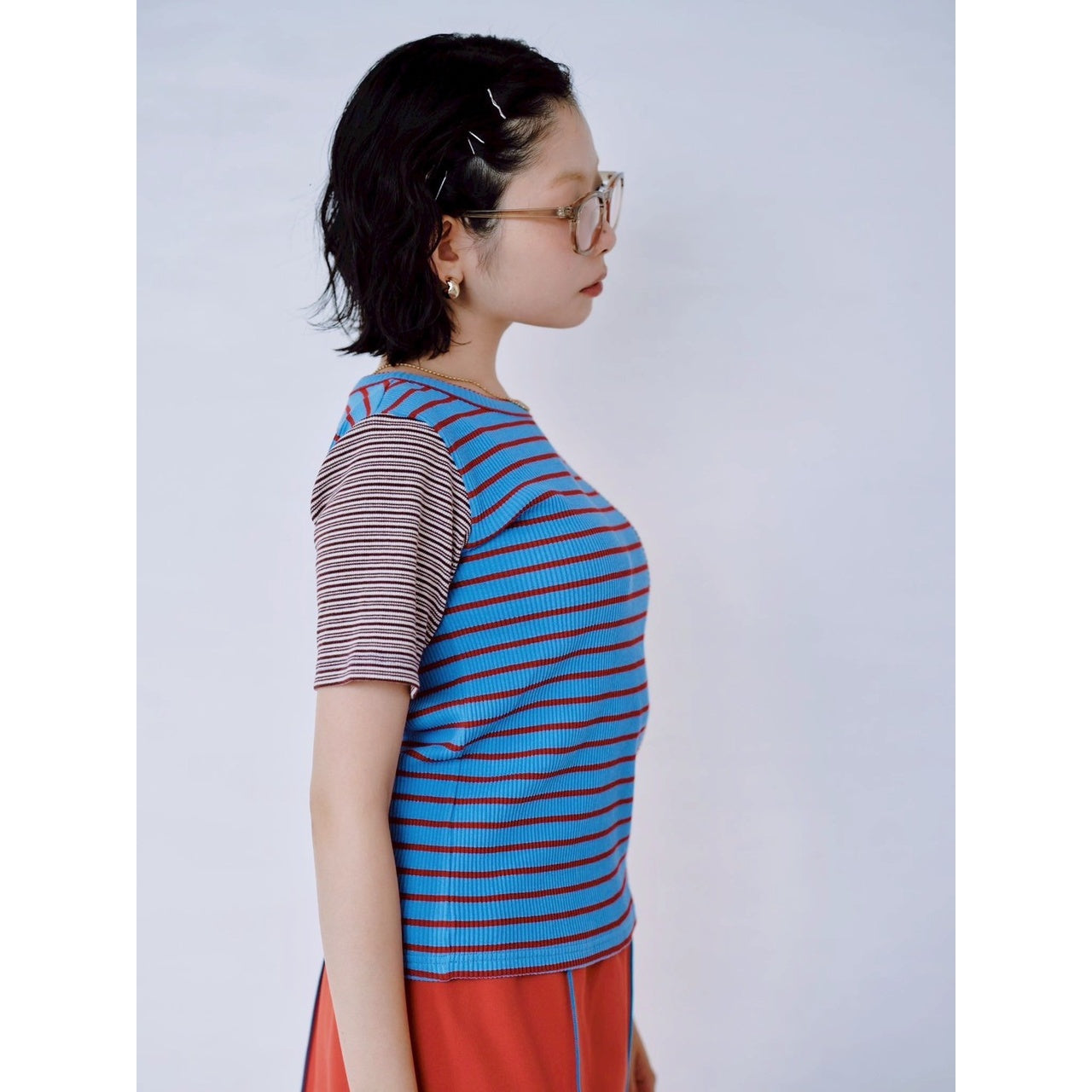 【PRE-ORDER】MIX STRIPE RIB TEE
