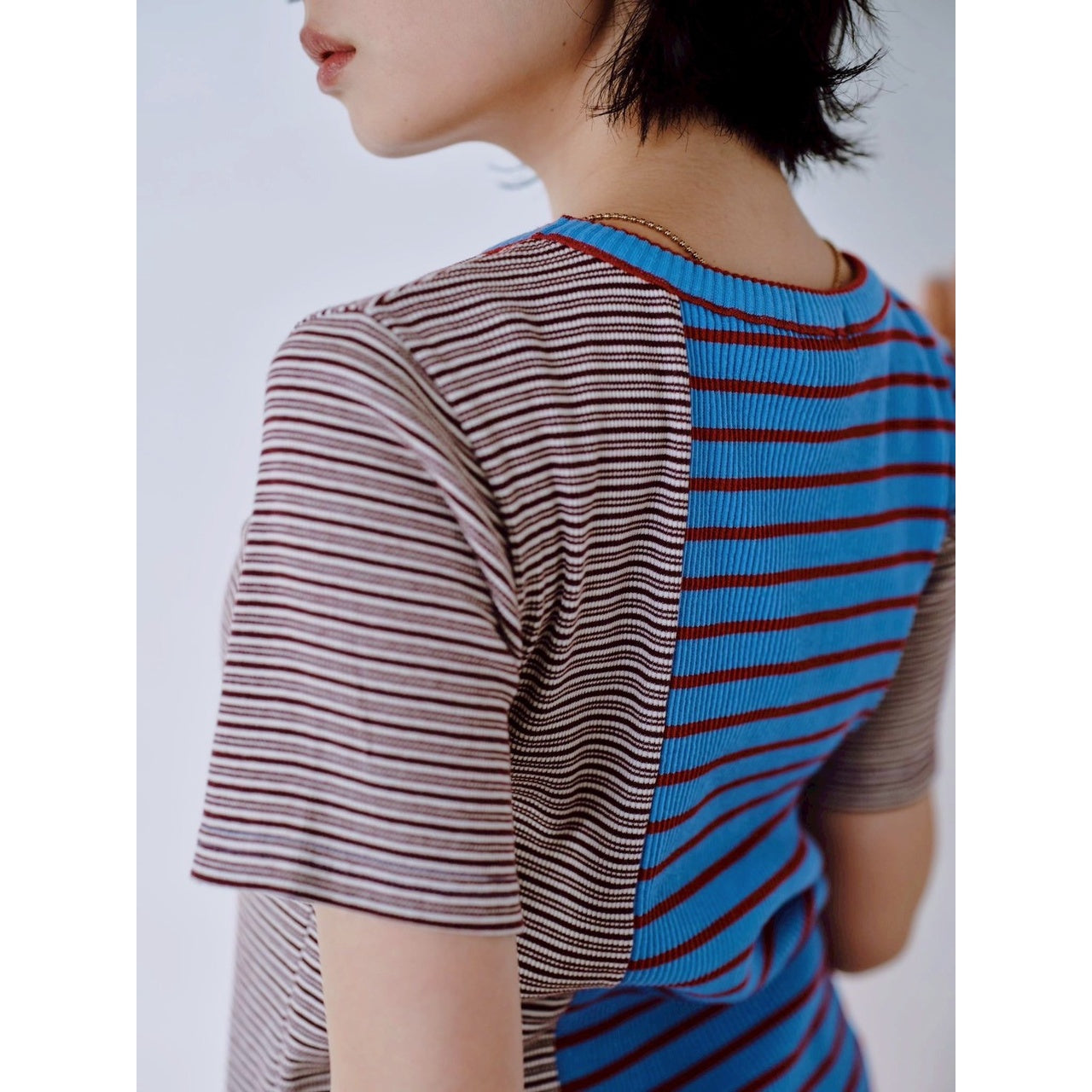 【PRE-ORDER】MIX STRIPE RIB TEE
