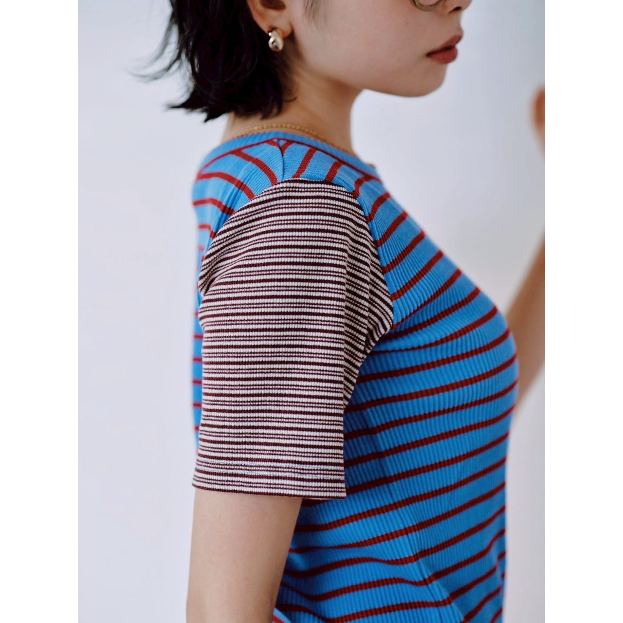 【PRE-ORDER】MIX STRIPE RIB TEE