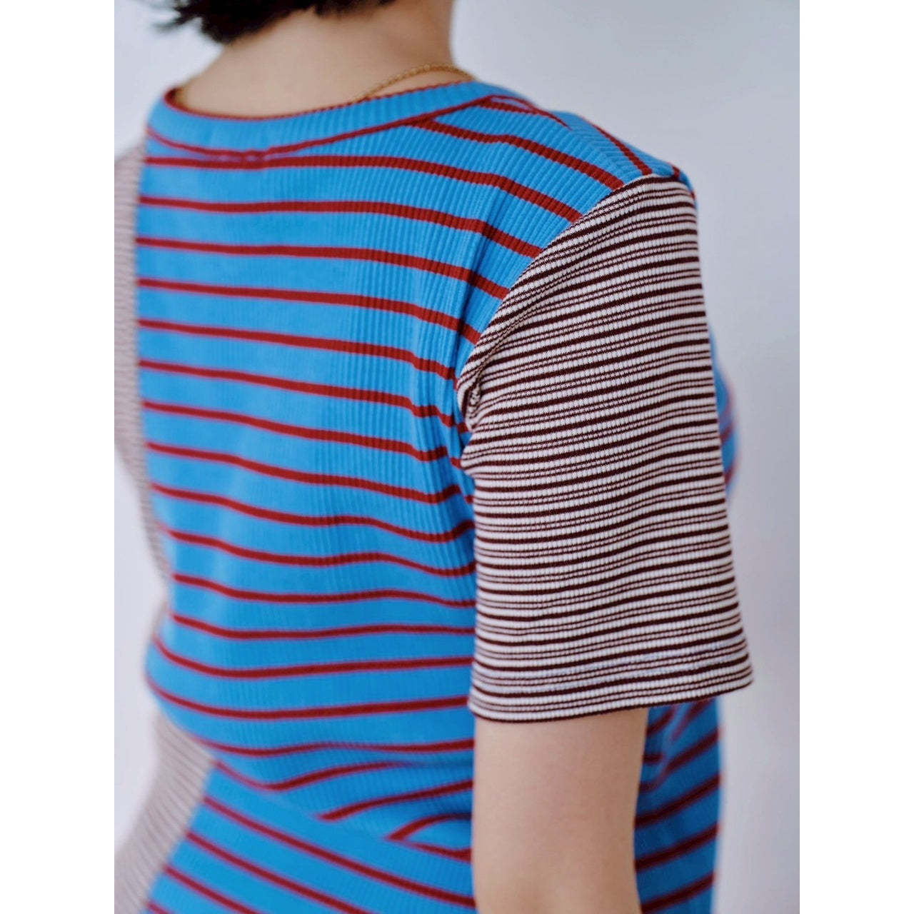 【PRE-ORDER】MIX STRIPE RIB TEE