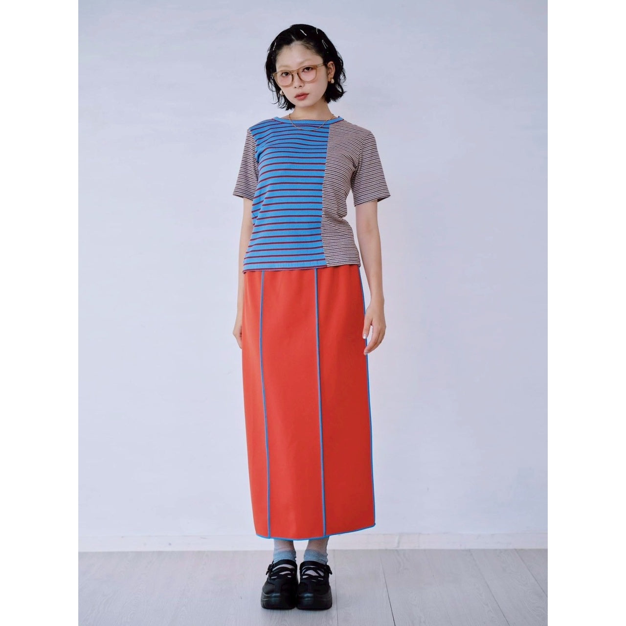 【PRE-ORDER】MIX STRIPE RIB TEE