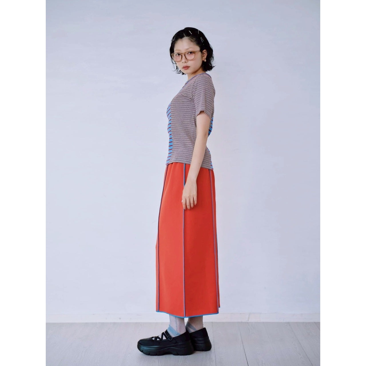 【PRE-ORDER】MIX STRIPE RIB TEE