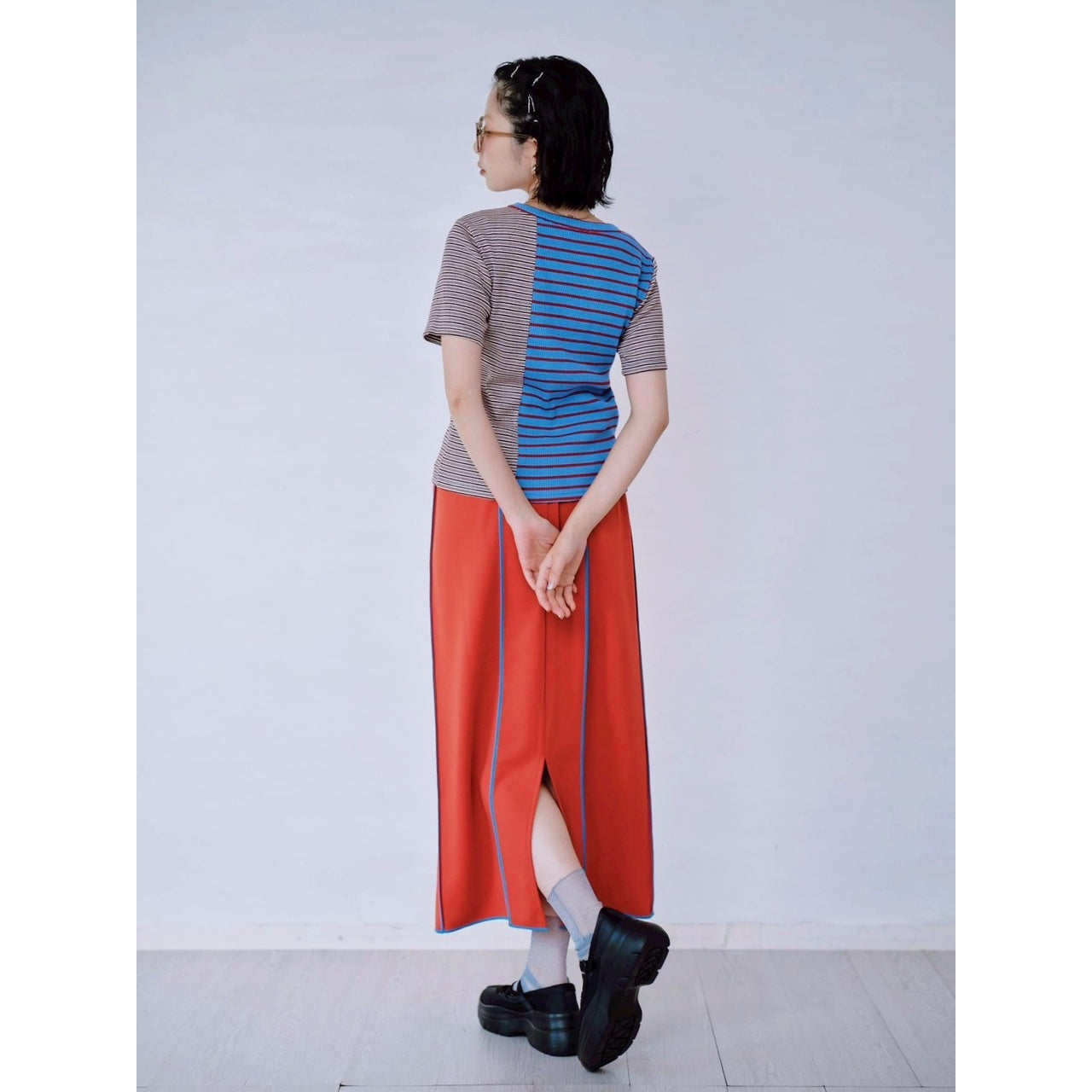 【PRE-ORDER】MIX STRIPE RIB TEE