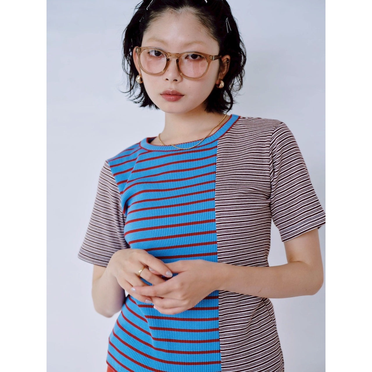 【PRE-ORDER】MIX STRIPE RIB TEE