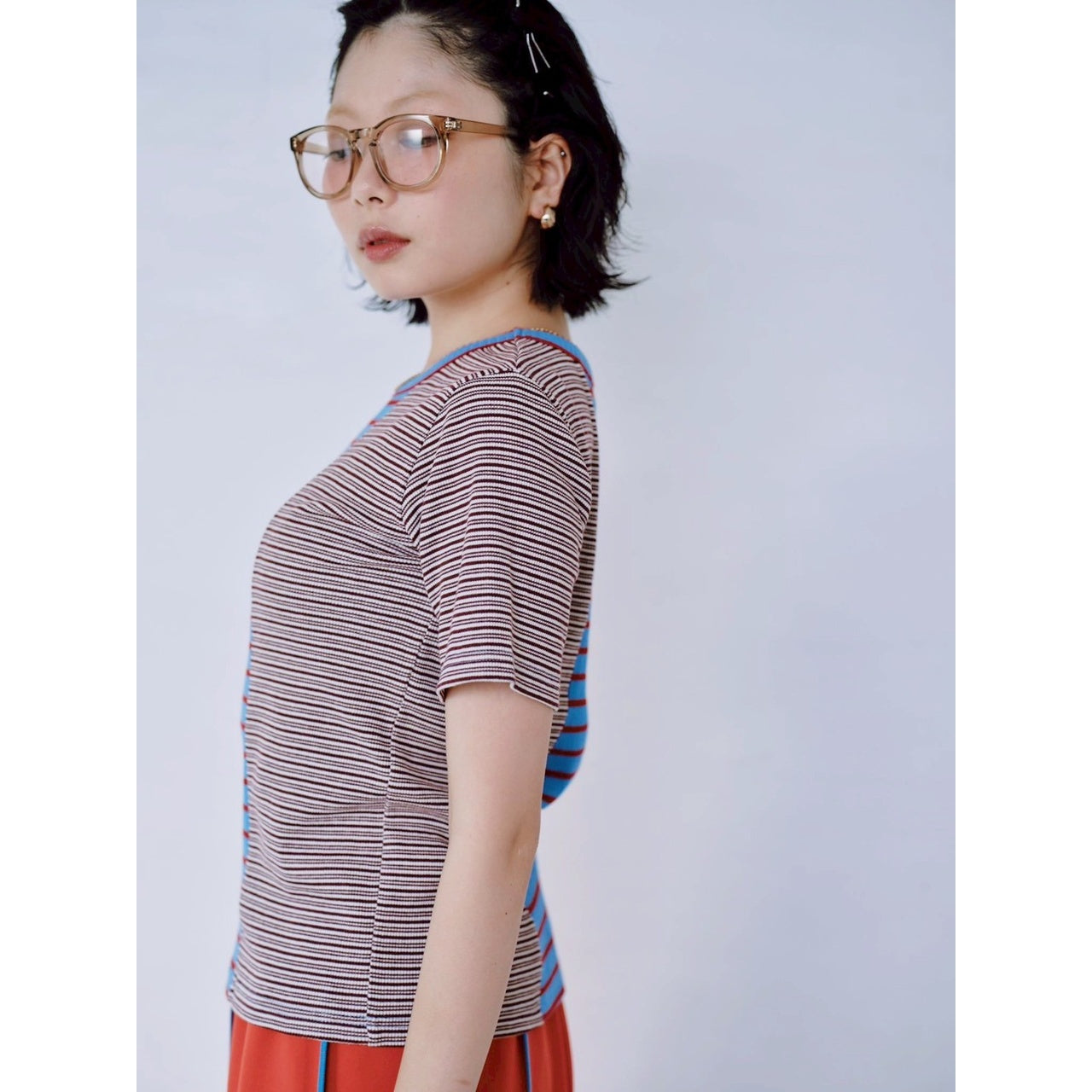 【PRE-ORDER】MIX STRIPE RIB TEE