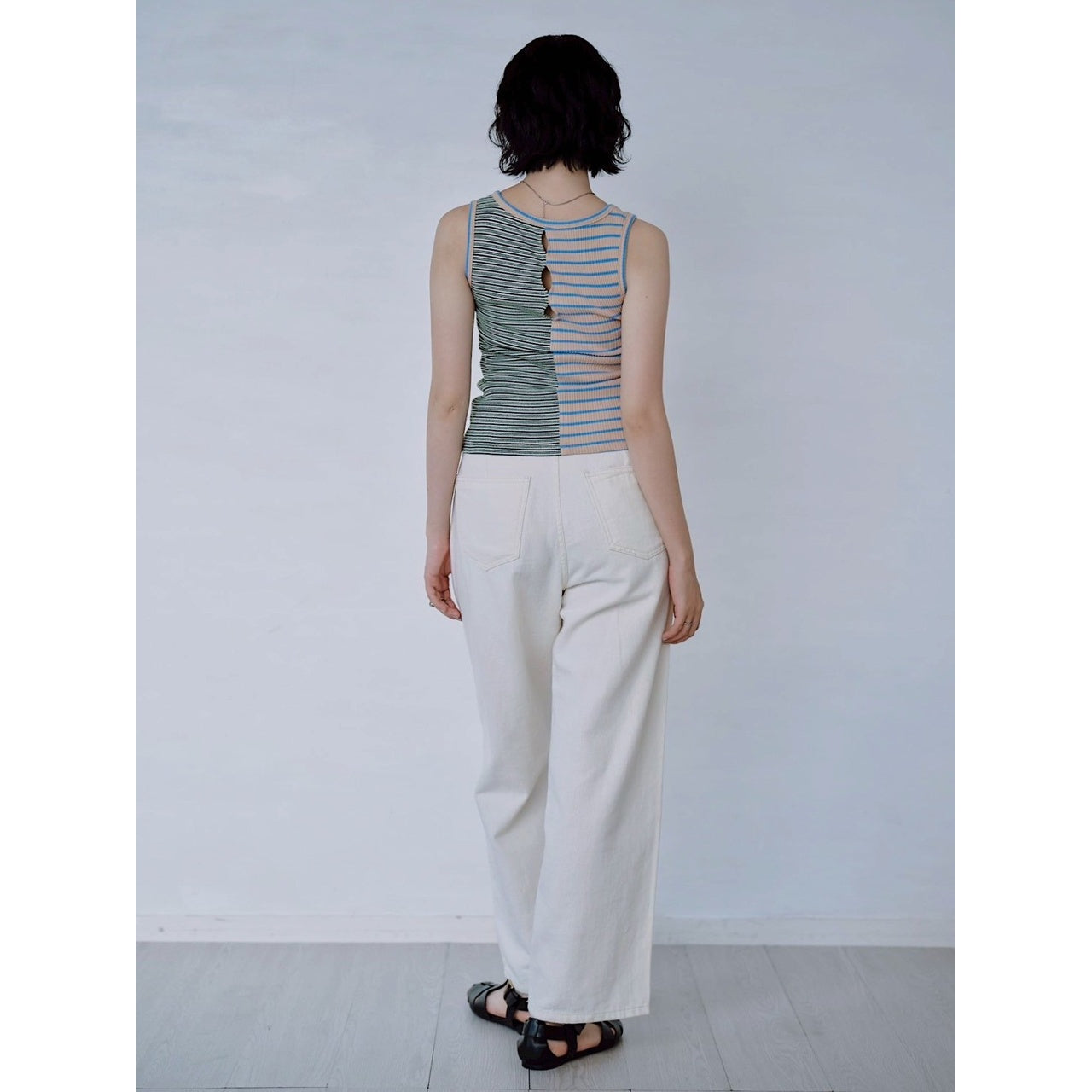 【PRE-ORDER】MIX STRIPE RIB TANK