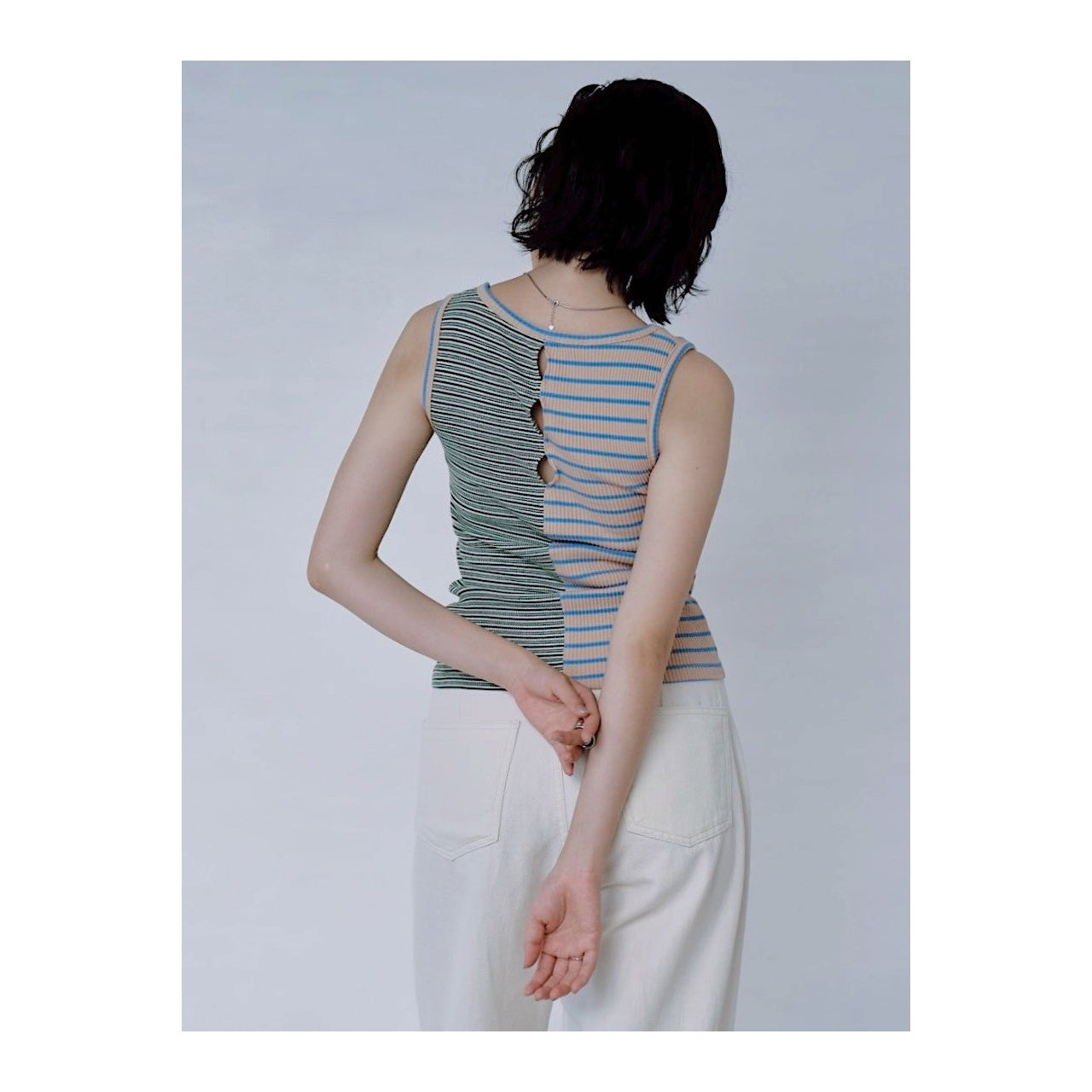 【PRE-ORDER】MIX STRIPE RIB TANK