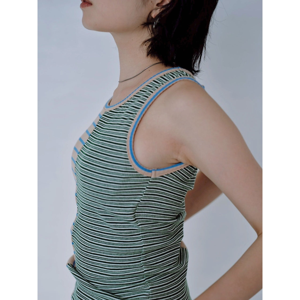 【PRE-ORDER】MIX STRIPE RIB TANK