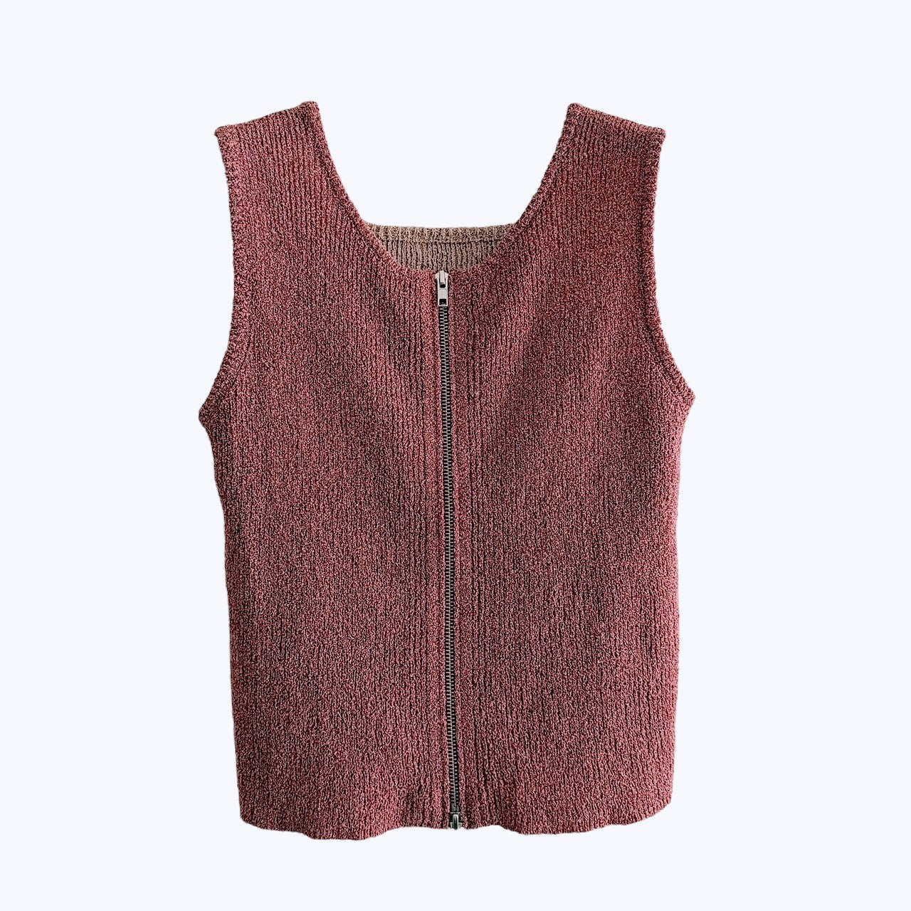 【PRE-ORDER】DUAL WEAR ZIP-FRONT KNIT VEST