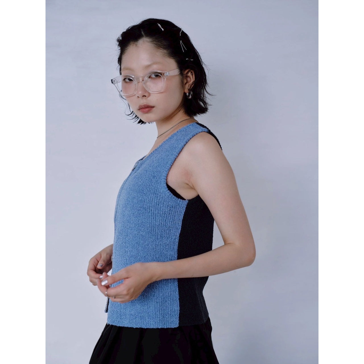 【PRE-ORDER】DUAL WEAR ZIP-FRONT KNIT VEST