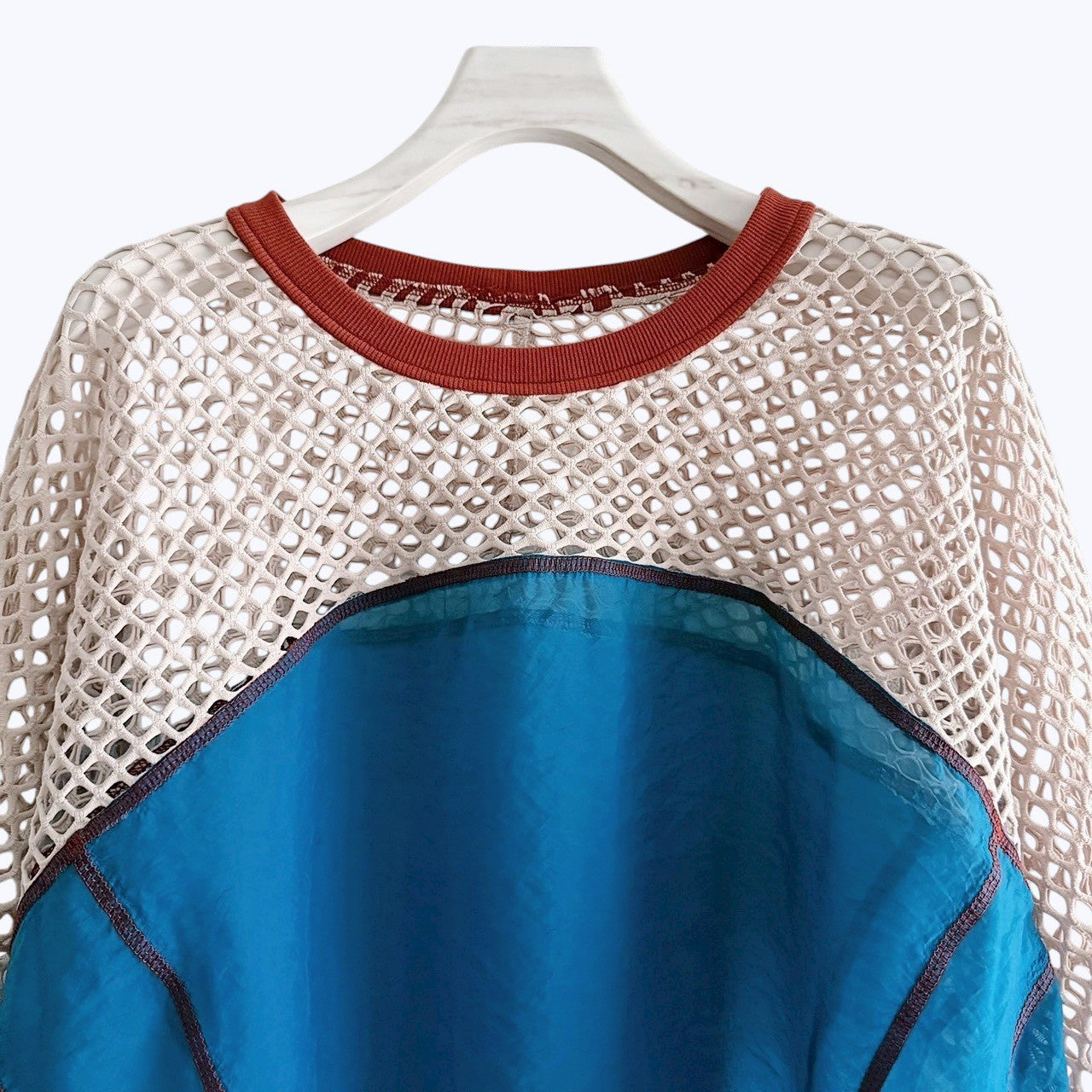 【PRE-ORDER】COLOR BLOCK SHEER MESH TOP