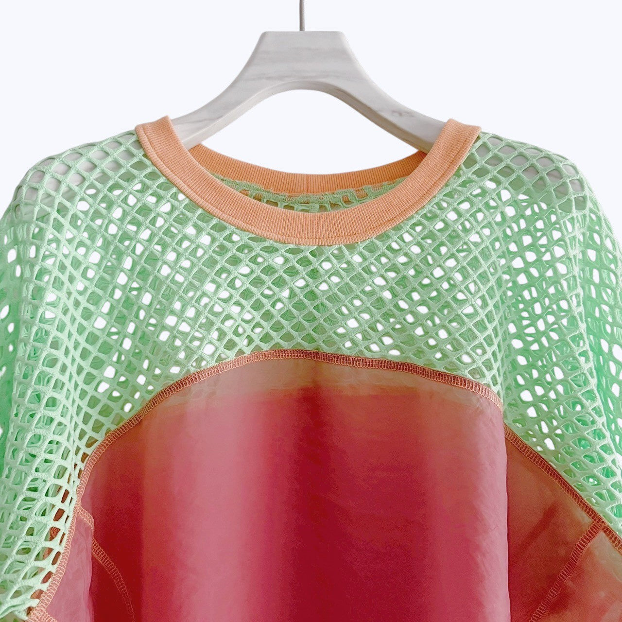 【PRE-ORDER】COLOR BLOCK SHEER MESH TOP