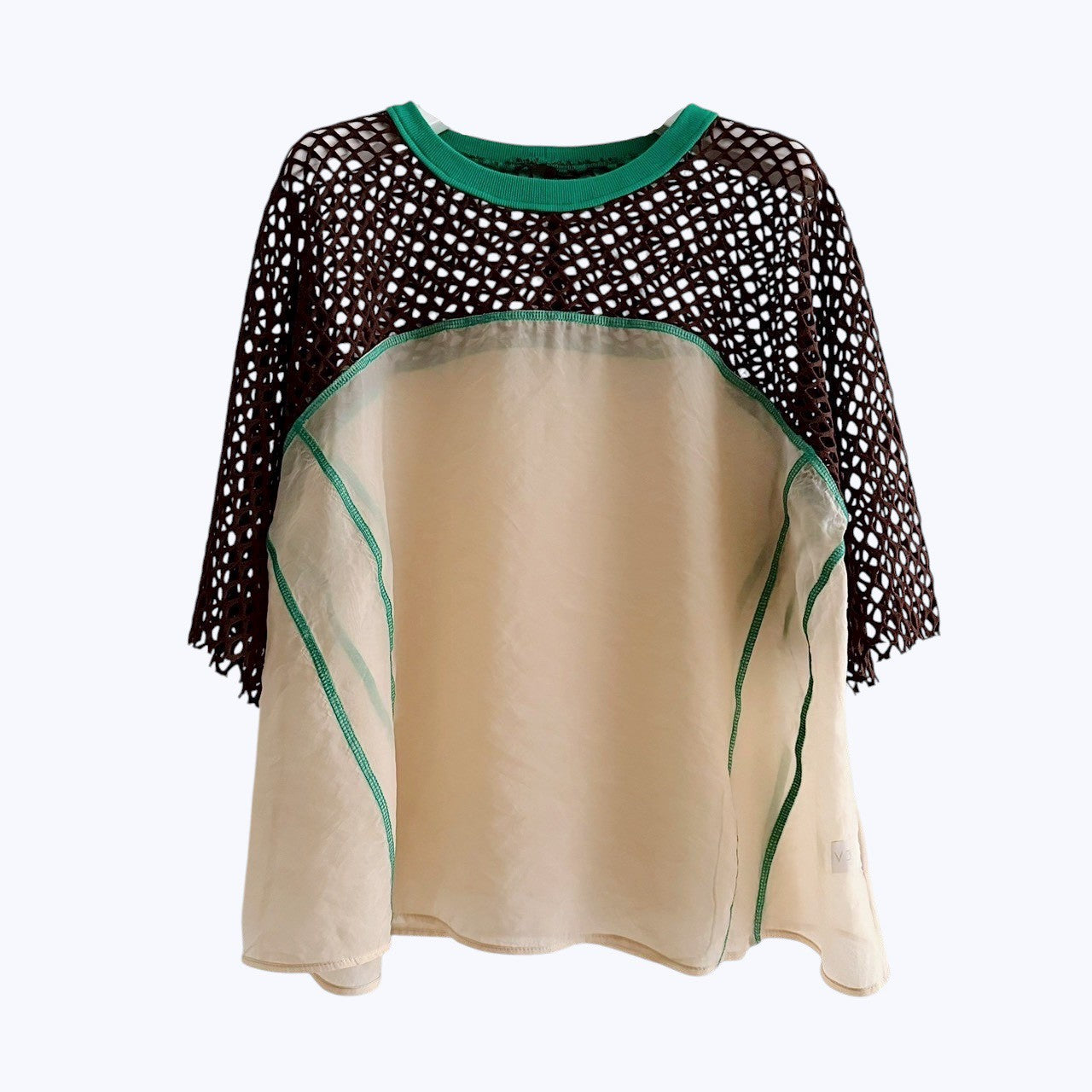 【PRE-ORDER】COLOR BLOCK SHEER MESH TOP