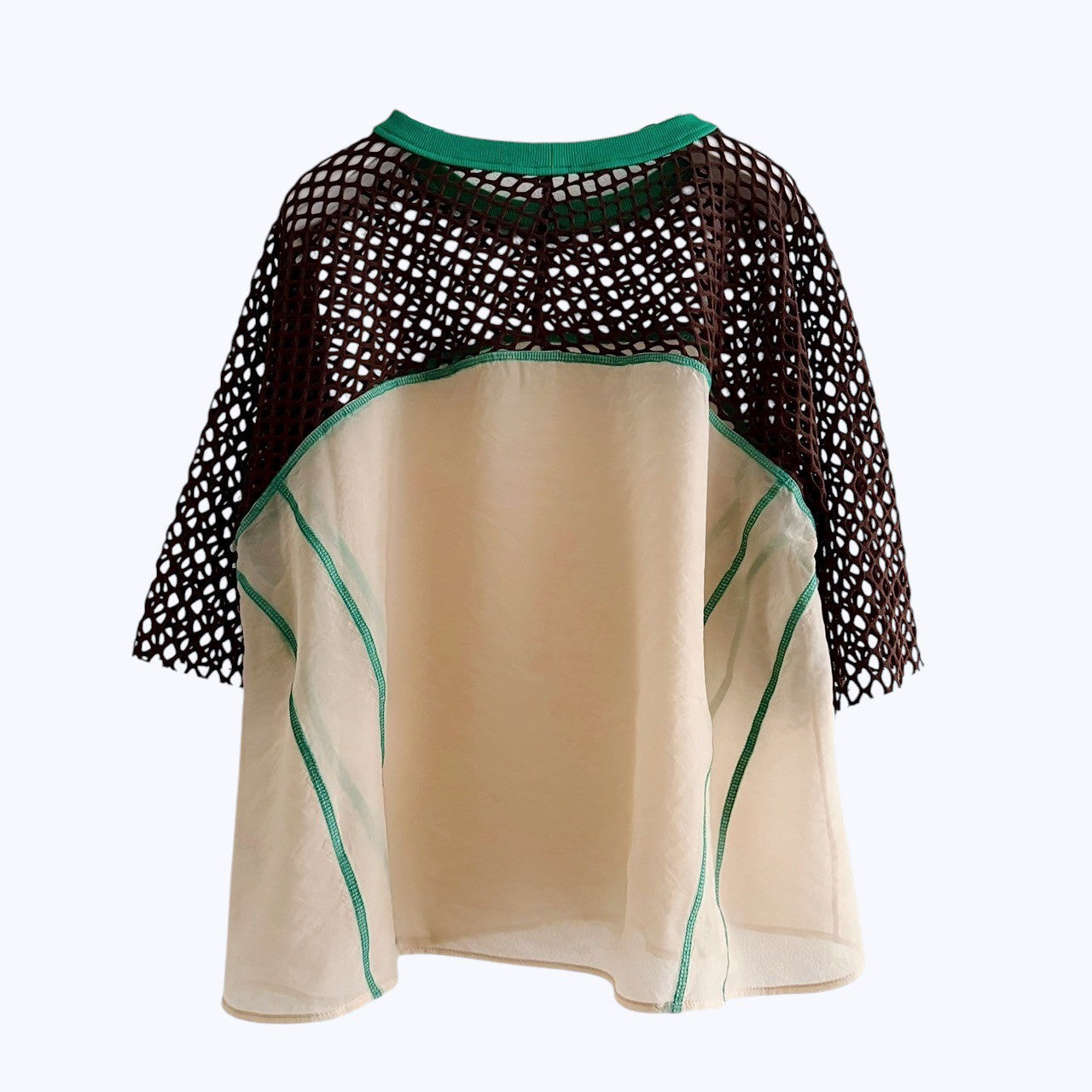 【PRE-ORDER】COLOR BLOCK SHEER MESH TOP