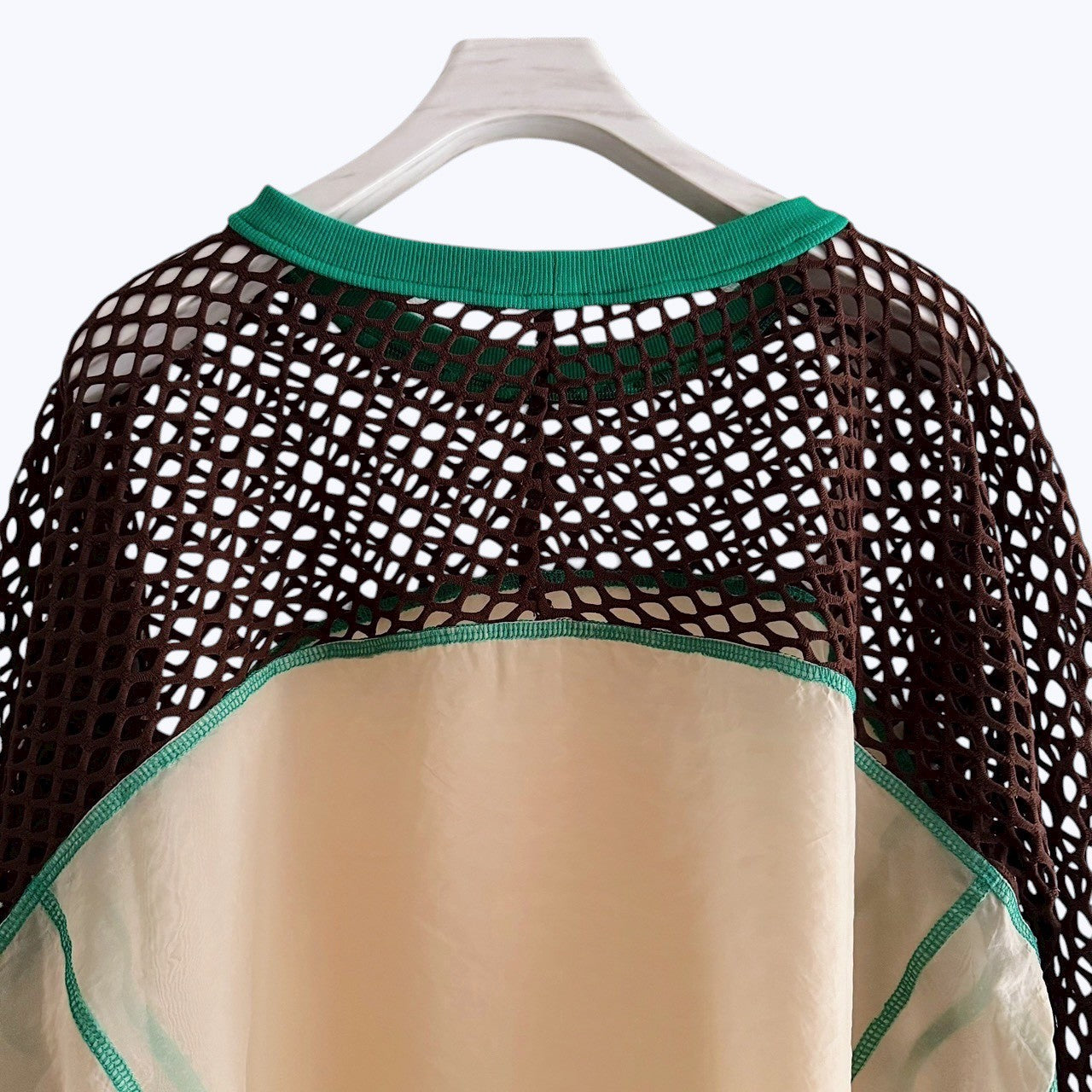 【PRE-ORDER】COLOR BLOCK SHEER MESH TOP