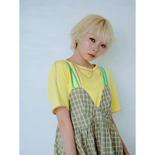 【PRE-ORDER】CHECK STRAP CAMISOLE DRESS