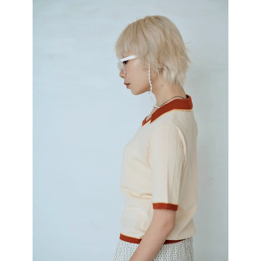 【PRE-ORDER】RANDOM RIB COLLAR KNIT PULLOVER